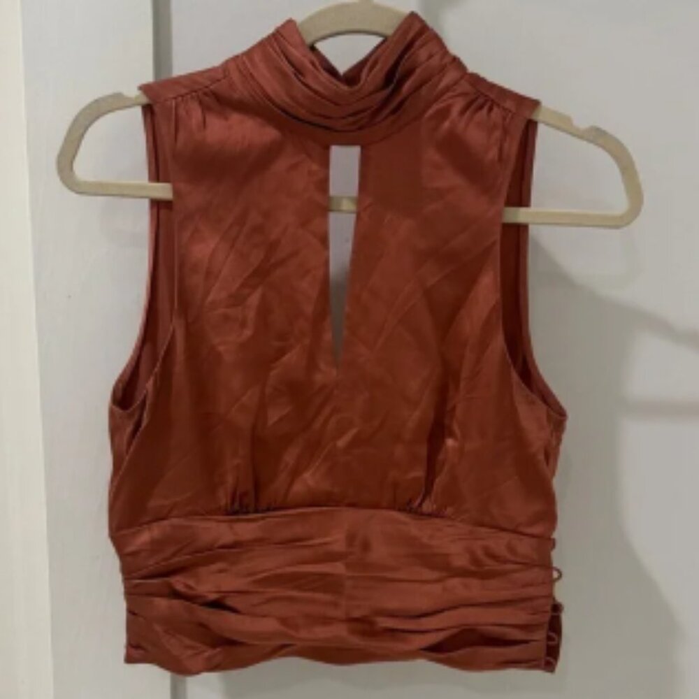 Cinq à Sept Rust Sleeveless Blouse